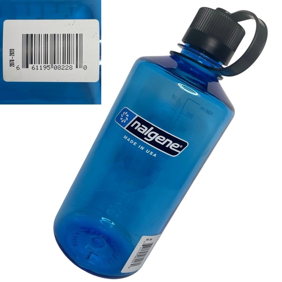 Nalgene Blue No BPA Water Bottle Narrow Mouth 32 oz Hiking Exercise USA Made - Picture 3 of 14